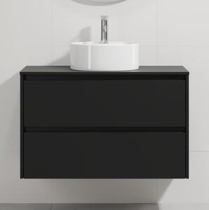 Koupelnová skříňka s umyvadlem TRONDHEIM/VIKEDAL 90x57x46 cm černá/bílá