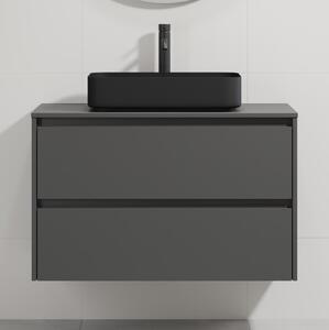 Koupelnová skříňka s umyvadlem TRONDHEIM/LJORDAL 90x57x46 cm antracit/černá