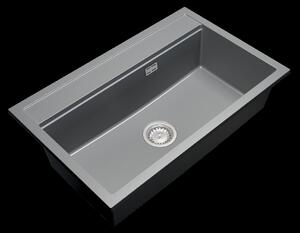 Gamma Advance, 1-komorový granitový dřez 805x505x210 mm, šedá, GMA-ZLE000119