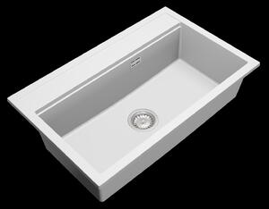 Gamma Advance, 1-komorový granitový dřez 805x505x210 mm, bílá, GMA-ZLE000118
