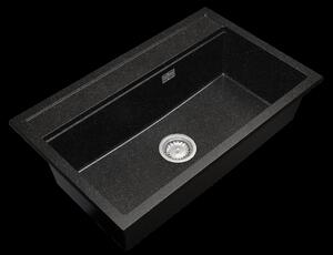 Gamma Advance, 1-komorový granitový dřez 805x505x210 mm, černá skvrnitá, GMA-ZLE000117