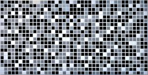 3D obkladový omyvatelný panel PVC Mozaika černá (480 x 955 mm)