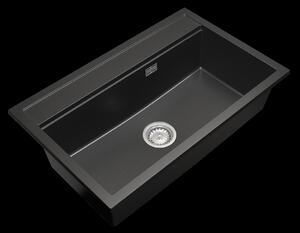 Gamma Advance, 1-komorový granitový dřez 805x505x210 mm, černá, GMA-ZLE000120