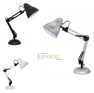 ACA DECOR Retro stolní lampa UFFICIO, stříbrná