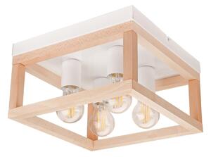Lamkur Stropní svítidlo VILLY 4xE27/60W/230V bílá/béžová buk LA46020