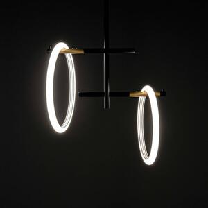 Stropní svítidlo LED Ulaop, dva kroužky, černé