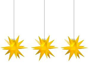 Světelný řetěz vnitřní 18cípá hvězda 3zdroje žlutá