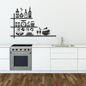 Samolepka na zeď - Kuchyňská polička (95x67 cm)