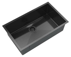 Gamma Gamma, 1-komorový nerezový dřez 750x450x210 mm, černá, GMA-S7545-BK