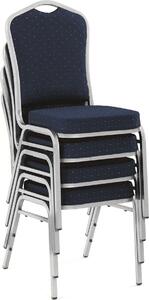 Banketová židle PRAG - tmavě modrá/stříbrná