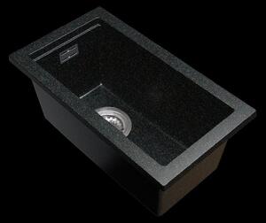 Gamma Decor 2850, 1-komorový granitový dřez 280x500x207 mm, černá se zlatými body, GMA-ZLE000177