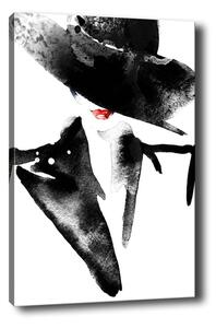 Wallity Obraz na plátně Lady in black 50x70 cm