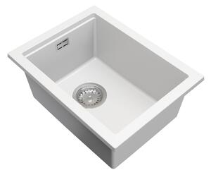 Gamma Decor 3850, 1-komorový granitový dřez 380x500x207 mm, bílá, GMA-ZLE000158