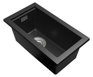 Gamma Decor 2850, 1-komorový granitový dřez 280x500x207 mm, černá, GMA-ZLE000154