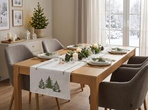 Vánoční běhoun na stůl EVERGREEN CHARM 40x140 cm, bílý