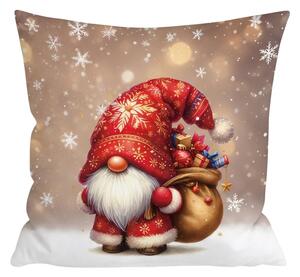 3D povlak na polštář z mikrovlákna SANTA GNOME 45x45 cm, červený