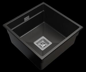 Gamma Decor 4445, 1-komorový granitový dřez 440x450x215 mm, černá, GMA-ZLE000128