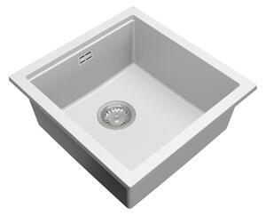 Gamma Decor 4850, 1-komorový granitový dřez 480x500x215 mm, bílá, GMA-ZLE000165
