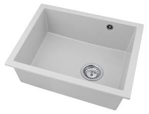 Gamma Decor 5040, 1-komorový granitový dřez 560x460x180 mm, bílá, GMA-ZLE000082