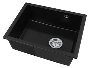 Gamma Decor 5040, 1-komorový granitový dřez 560x460x180 mm, černá, GMA-ZLE000001