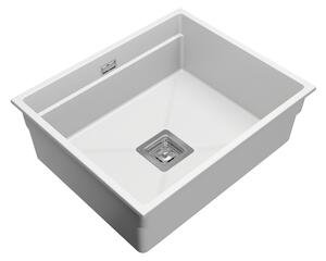Gamma Decor 6050, 1-komorový granitový dřez 600x500x220 mm, bílá, GMA-ZLE000113