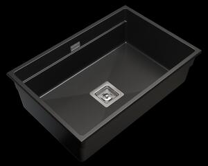 Gamma Decor 7050, 1-komorový granitový dřez 700x470x220 mm, černá, GMA-ZLE000107