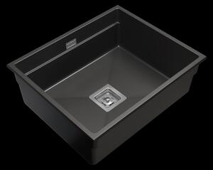 Gamma Decor 6050, 1-komorový granitový dřez 600x500x220 mm, černá, GMA-ZLE000110