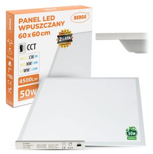 BERGE LED panel 60x60 50W CCT zapuštěný - neutrální bílá