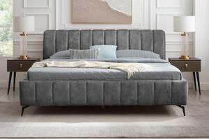 Designová postel Rotterdam 180 x 200 cm šedý samet