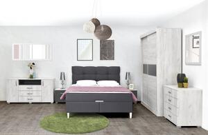 Čalouněná postel KORLEONE C - šedá 160 × 200 cm