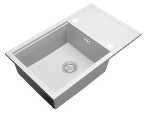 Gamma Advance 8050, 1-komorový granitový dřez 800x500x210 mm, bílá, GMA-ZLE000150