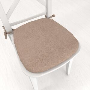 Biante Oblý podsedák z imitace broušené kůže Alcantara ALC-006 Béžový - 39x37x3 cm