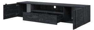 Závěsný TV stolek Verica 200 cm s výklenkem - charcoal / černé úchytky
