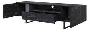 TV stolek Verica 200 cm s výklenkem - charcoal / černé nožky