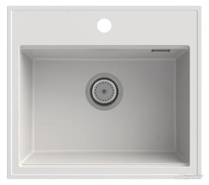 Gamma Modern 5055, 1-komorový granitový dřez 560x500x210 mm, bílá, GMA-ZM-55-WH