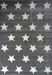 Weltom kusový koberec Silver Hvězdy 9423/15 140x200cm šedý