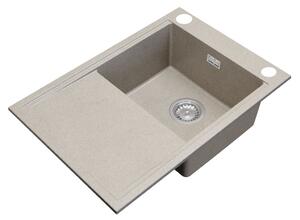 Gamma Design 7050, 1-komorový granitový dřez 700x480x205 mm, béžová, GMA-ZLE000126