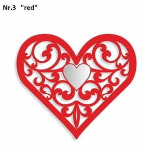 Nádherná dekorace na zeď ve tvaru srdce Červená