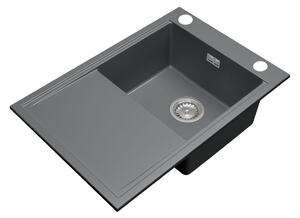 Gamma Design 7050, 1-komorový granitový dřez 700x480x205 mm, šedá, GMA-ZLE000132
