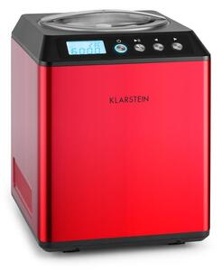 Klarstein Vanilla Sky, 180W, červený, zmrzlinovač s kompresorem, nerezová ocel, 2 l