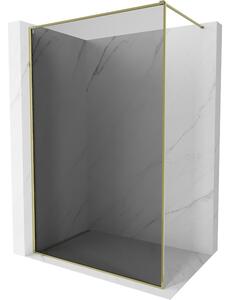 Mexen, Mexen Kioto-XF sprchová stěna s rámem 50 x 202 cm, grafit 10 mm, zlatá - 800-050-104-50-40-X