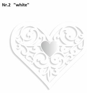 Nádherná dekorace na zeď ve tvaru srdce Bílá