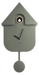 KARLSSON Nástěnné hodiny Modern Cuckoo ABS zelená 41 × 8,5 × 21,5 cm