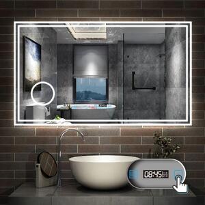 D‘Eluxe Koupelnové podsvícené LED zrcadlo 120x70cm Multifunkční TM14L