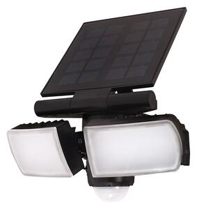 SOLIGHT LED solární osvětlení se senzorem 8W/600Lm/Li-Ion 3,7V-2000mAh/IP44, černé
