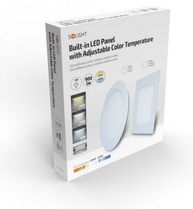 SOLIGHT LED mini panel CCT, podhledový, 12W, 900lm, 3000K, 4000K, 6000K, čtvercový