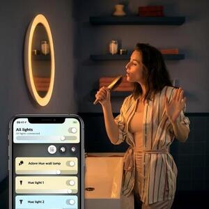 PHILIPS HUE Koupelnové osvětlené LED se zrcadlem HUE ADORE a vypínačem, 22W, teplá bílá-studená bílá, bílé, IP44 8719514340992