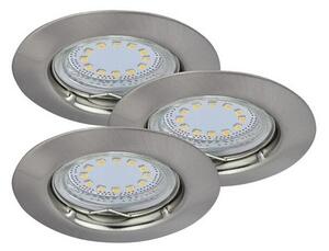Rabalux LED zápustné bodové svítidlo Lite 3x3W | 240lm | 3000K - set 3 ks, saténový chrom, 1163