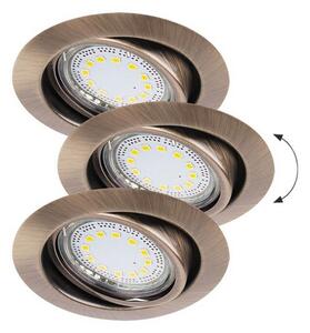 Rabalux LED zápustné bodové svítidlo Lite 3x3W/720lm/ 3000K/IP40 - set 3 svítidel, bronz, 1051