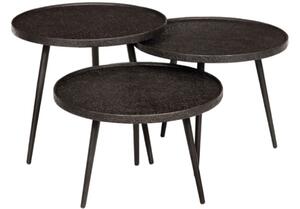 Set tří černých kovových odkládacích stolků Richmond Oxford 54 cm